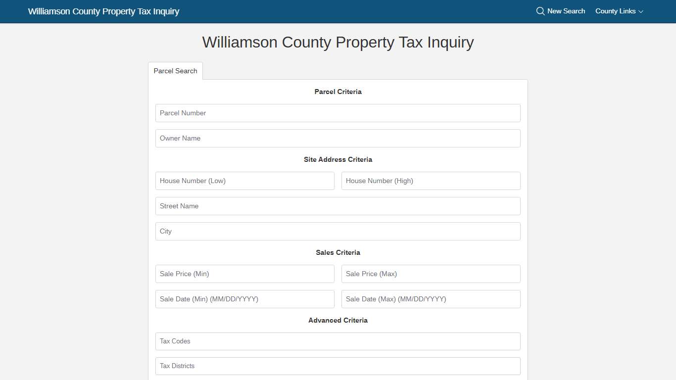 Williamson County Property Tax Inquiry