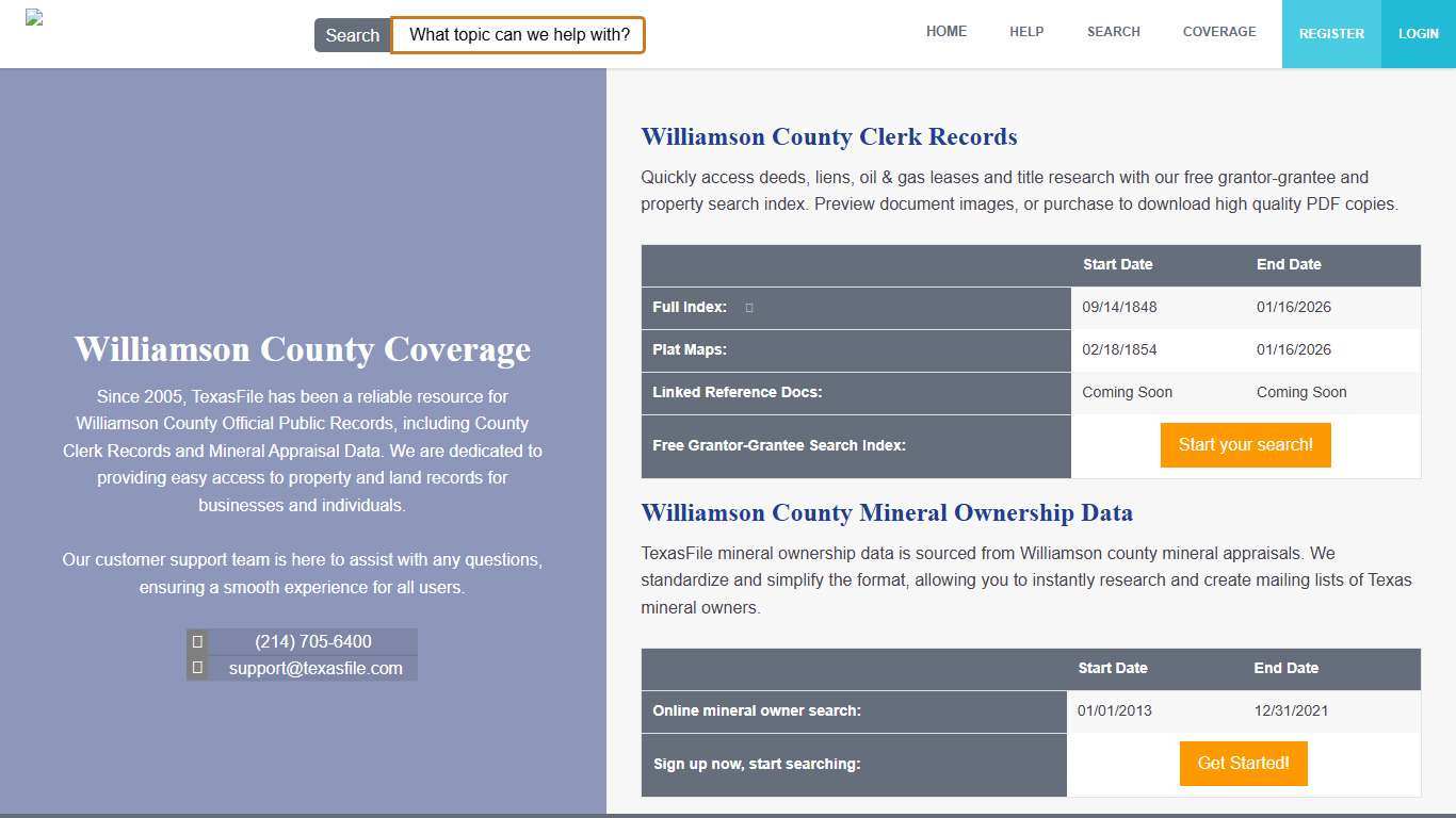 Williamson County Clerk Official Public Records TexasFile
